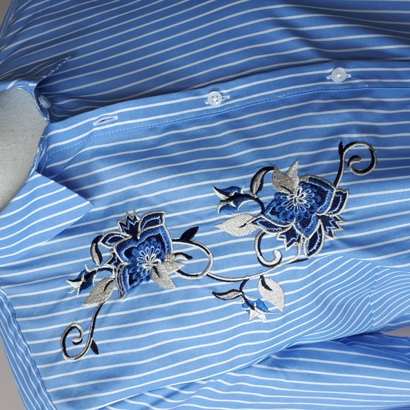 Comma embroidered striped shirt - Picture 3 of 5